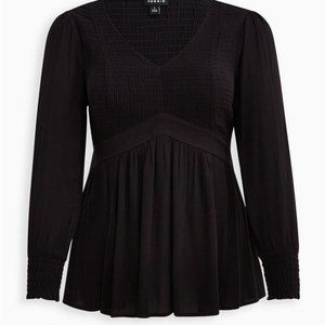 Torrid Babydoll Crinkle Gauze Top